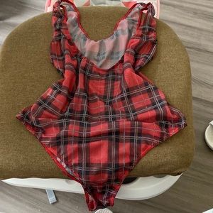 Mesh tattersall bodysuit